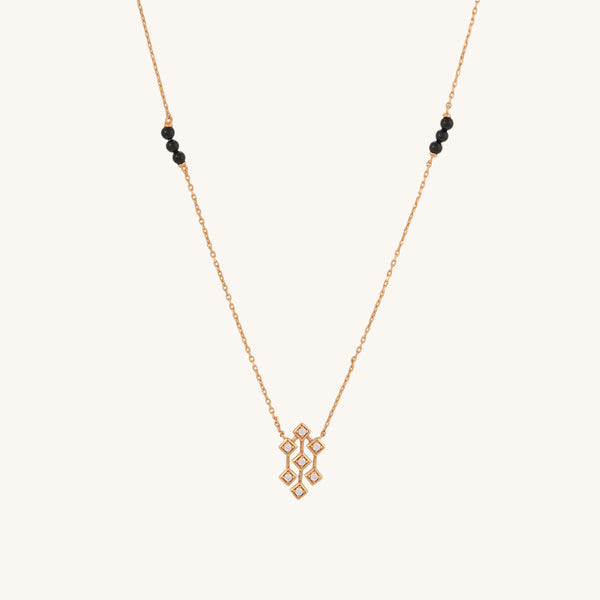 Shop Padma Diamond Mangalsutra | BIS Hallmarked | 18k Gold Vermeil Palmonas-2