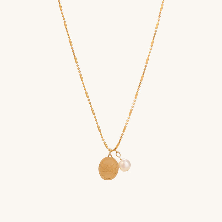 Shop Lucky Pearl Gold Plated Necklace | 18k Gold Plated Palmonas-2