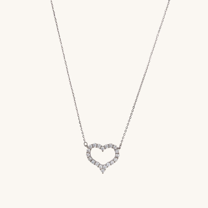 Shop Heart Diamond Necklace- 925 Silver Palmonas-2