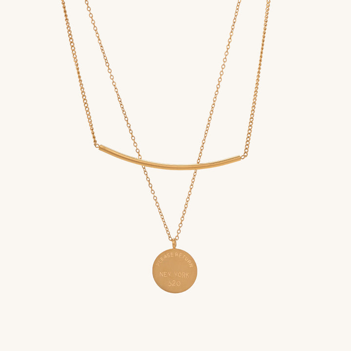 Shop Round Line Two Layer Necklace- 18k Gold Plated Palmonas-2