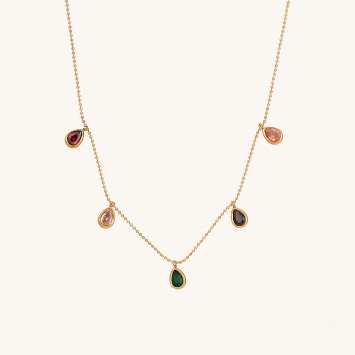 Shop Colourful Stones Necklace- 18k Gold Plated Palmonas-2