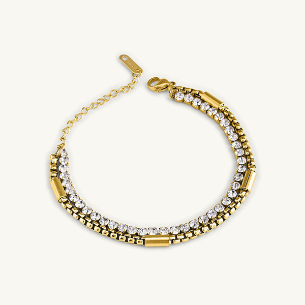 Golden Glamour Double Layered Bracelet