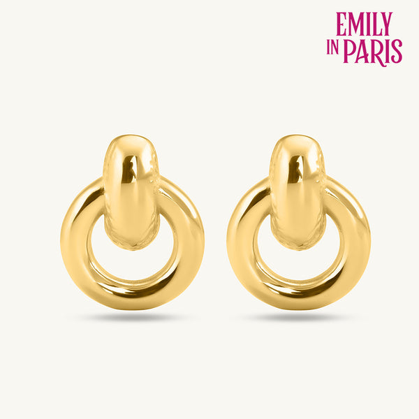 Gold Loop Stud Earrings