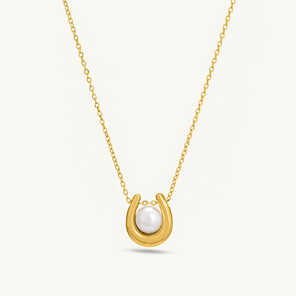 Pearl Embellished U Necklace