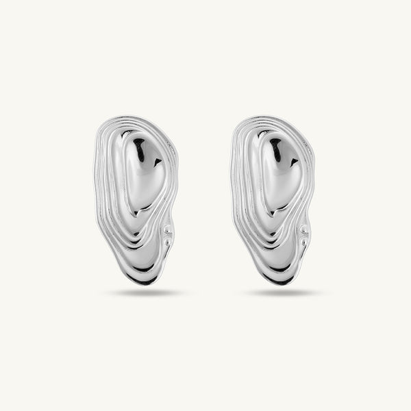 Abstract Ripple Stud Earrings