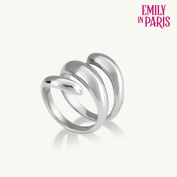 Spiral Three Layer Silver Ring