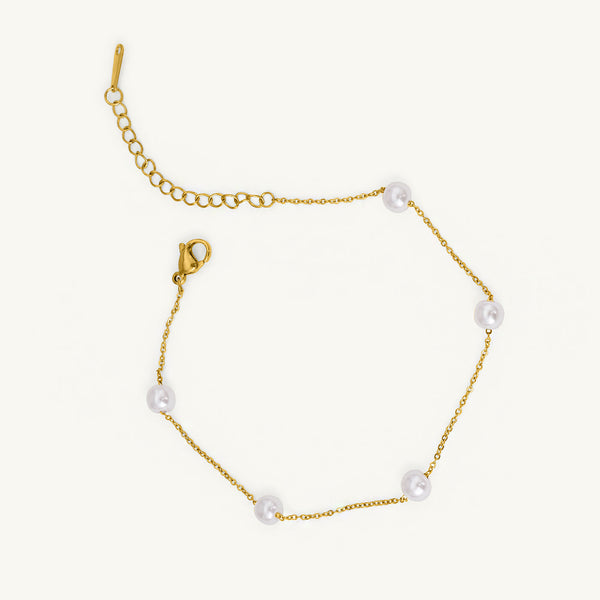 Rose-Gold Pearl Anklet