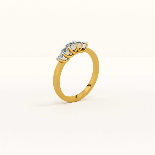 Golden Cascade 0.03 Lab-Grown Diamond Ring