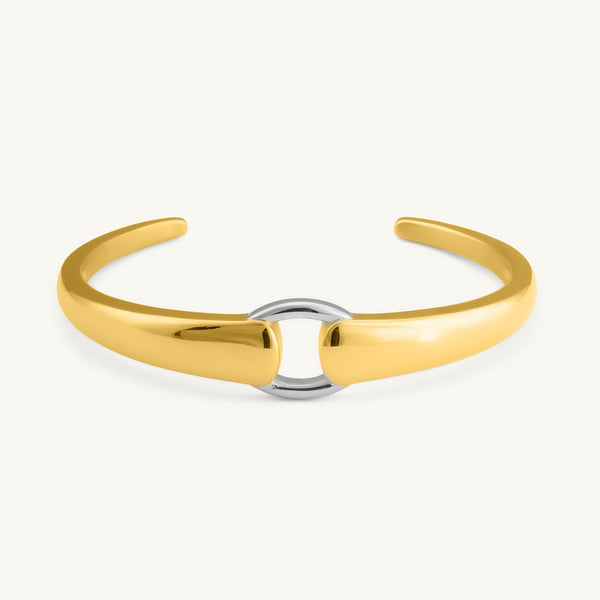 Modern Bi-Metal Cuff Bracelet