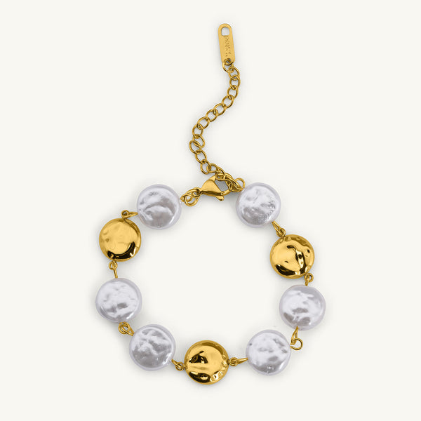 Flat Pearl Ball Chain Bracelet