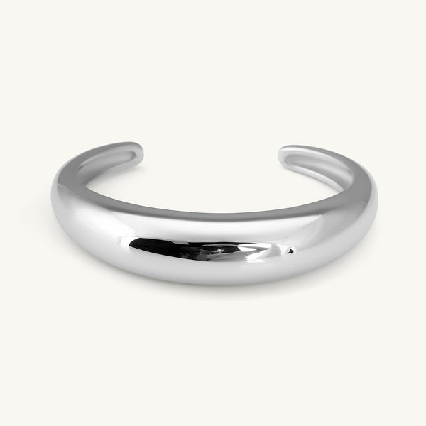 Plain Silver Stackable Cuff Bracelet