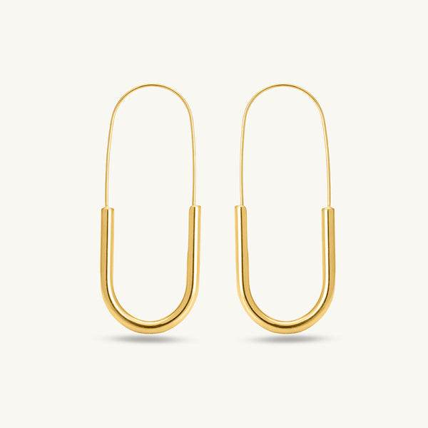 Sleek U Shaped Hoops Earrings