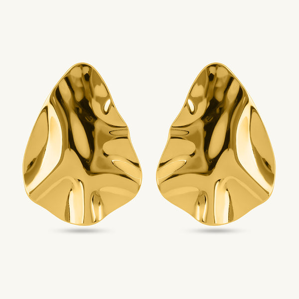 Golden Leaf Stud Earrings
