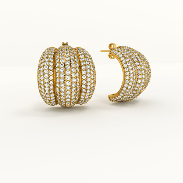 Triple C Diamond Stud Earrings