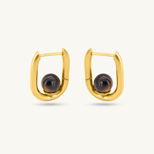 U Brown Acrylic Hoop Earrings
