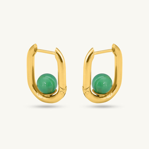 U Green Acrylic Hoop Earrings
