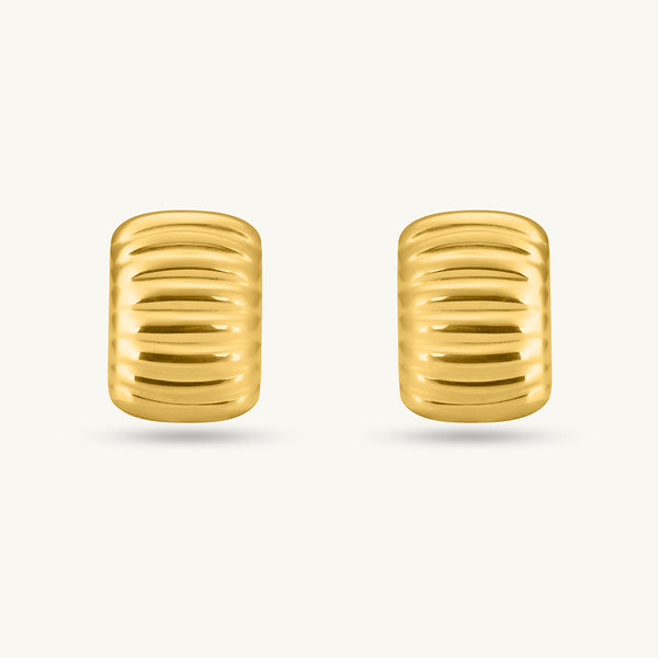 Gold Ridged Earrings