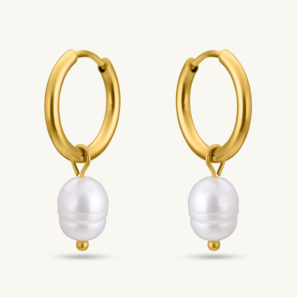 Celestial Pearl Hoop Earrings