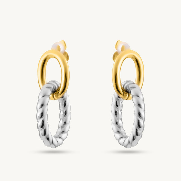 Two-Tone Linked Earrings