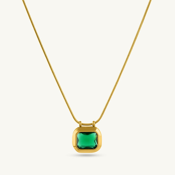 Emerald Embrace Gold Necklace