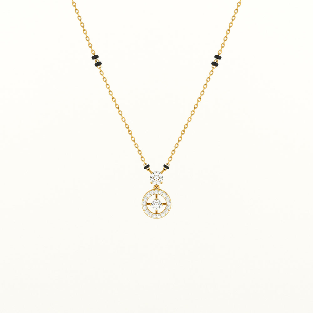 Shimmering Solitaire Bond 925 Silver Mangalsutra