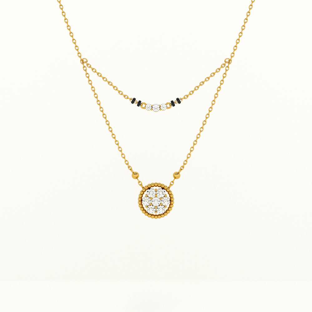 Double Layred Pendant 925 Silver Mangalsutra