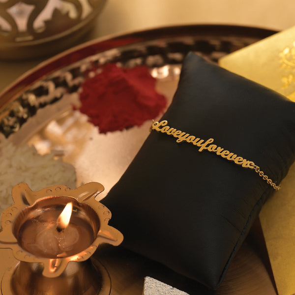 Love You Forever Rakhi- 18k Gold Plated