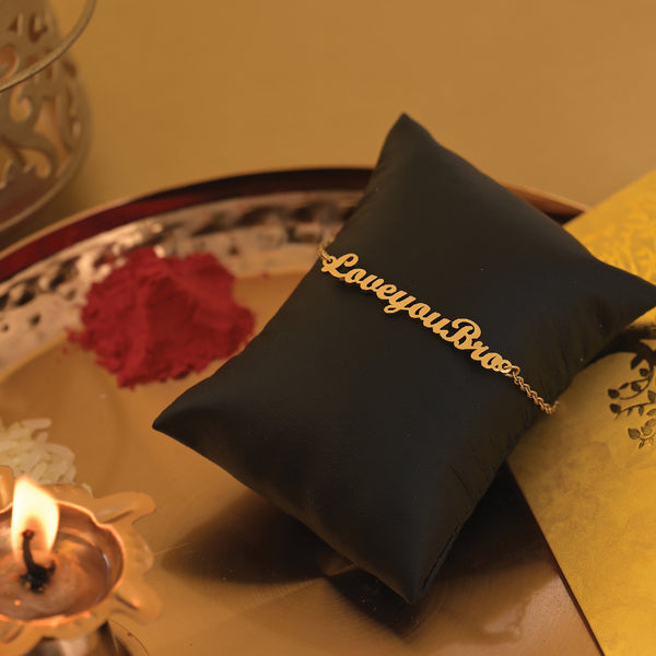 Love You Bro Rakhi- 18k Gold Plated