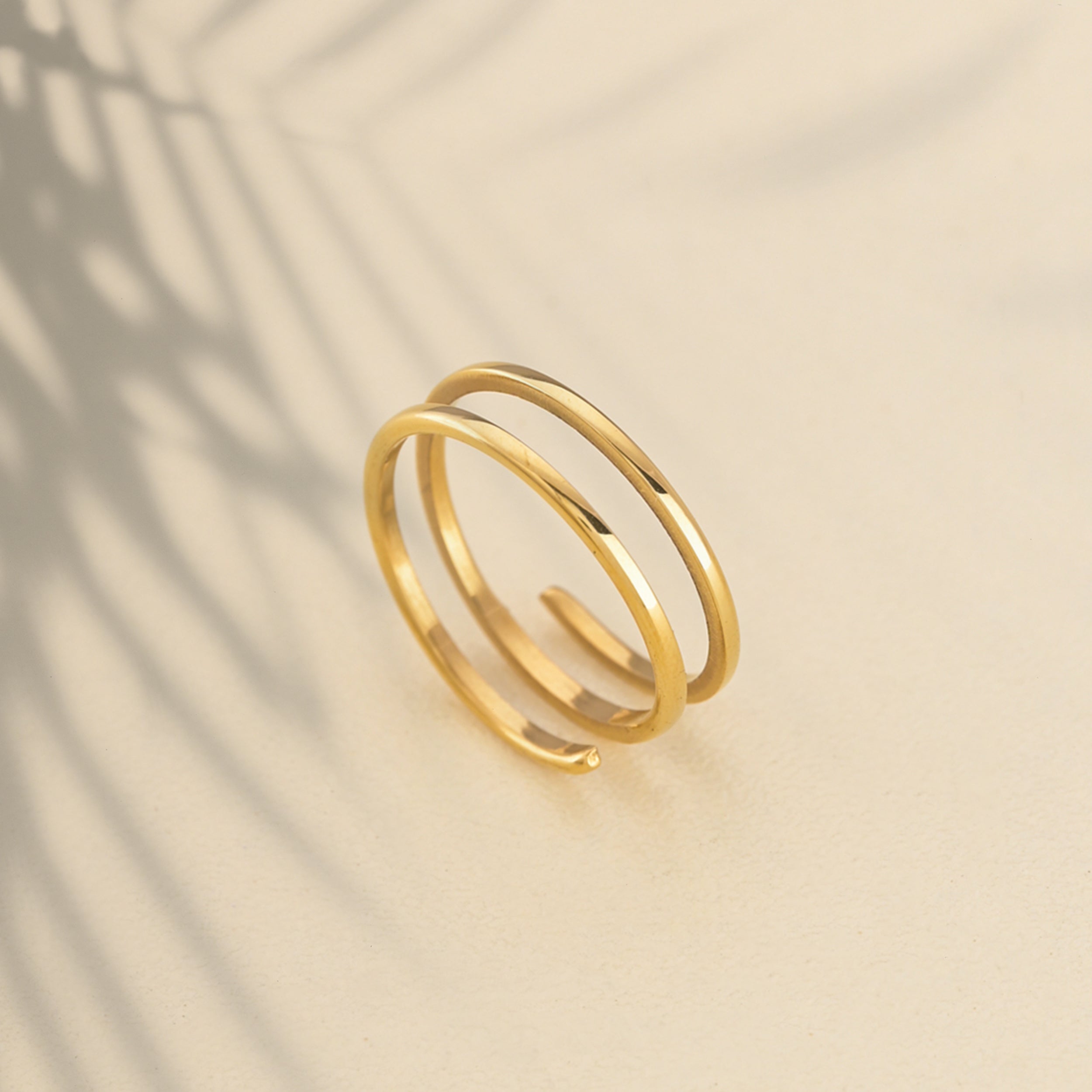 Spiral and Flower Gold Ring