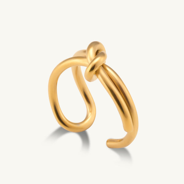 Golden Embrace Knot Ring