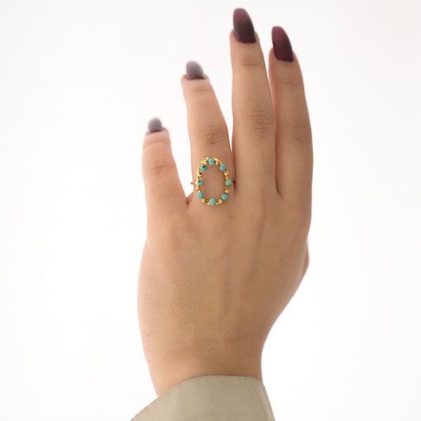 Gilded Teal Harmony Ring