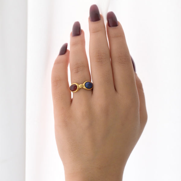 Golden Tapestry Statement Ring