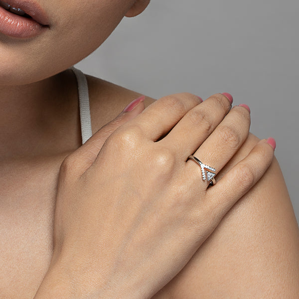 Arrow Silver Adjustable Ring