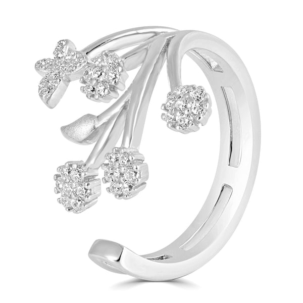 Bouquet Silver Adjustable Ring