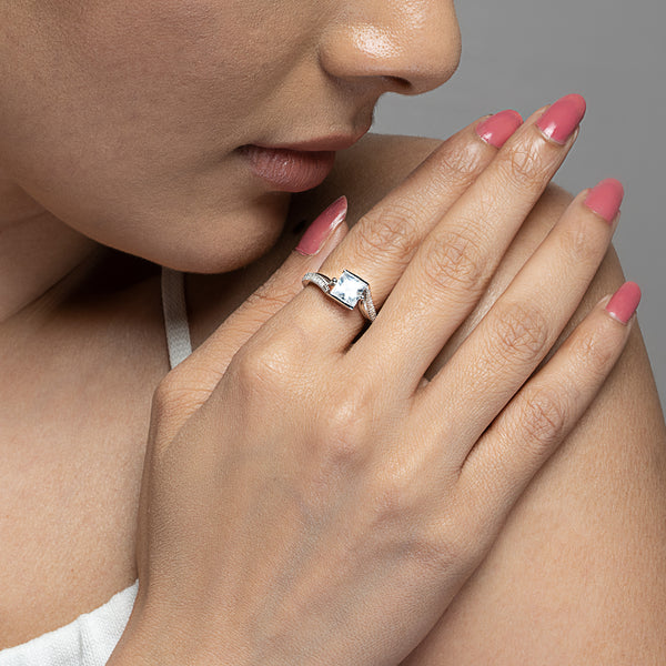 Cubic Silver Adjustable Ring