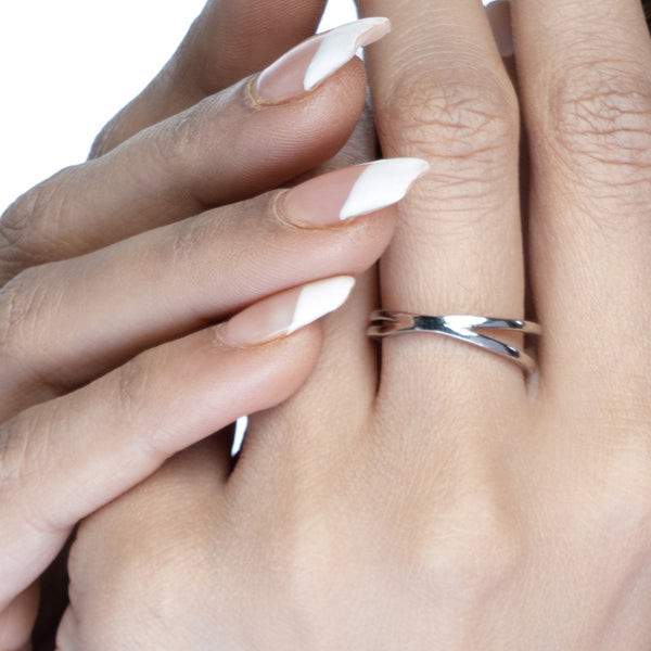Cross Silver Adjustable Ring