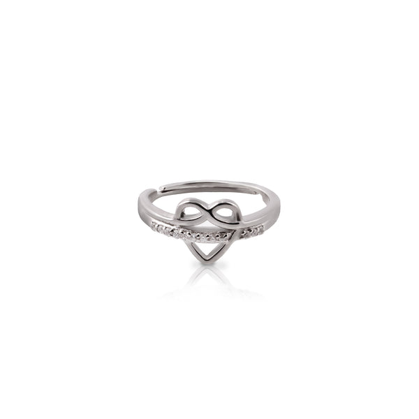 Infinite Love Silver Adjustable Ring