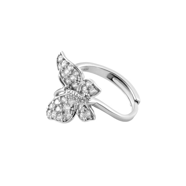Butterfly Silver Adjustable Ring