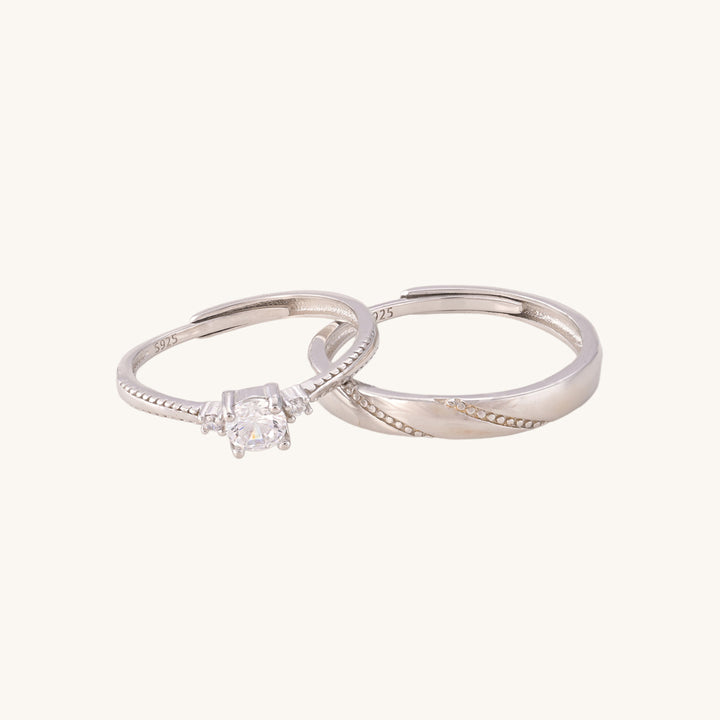Shop Coralie Beauty Couple Rings- 925 Silver Palmonas-5