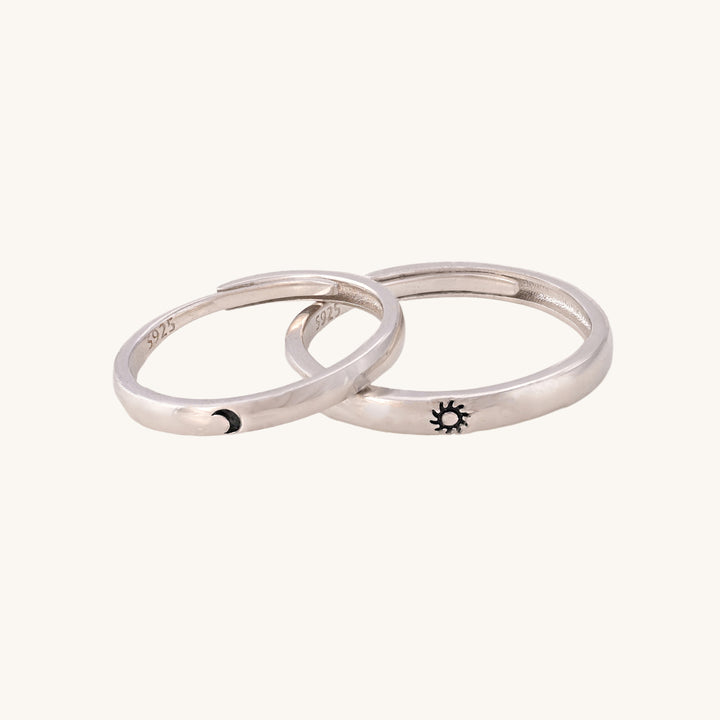 Shop Sun Moon Couple Rings- 925 Silver Palmonas-4