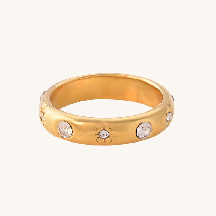 Shop Diamond Studded Ring- 18k Gold Plated Palmonas-5