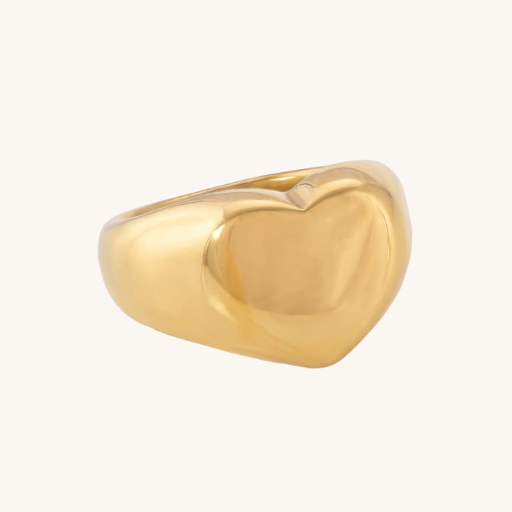 Shop Chunky Heart Ring- 18k Gold Plated Palmonas-5