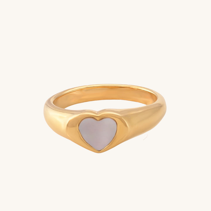 Shop White Heart Ring- 18k Gold Plated Palmonas-6