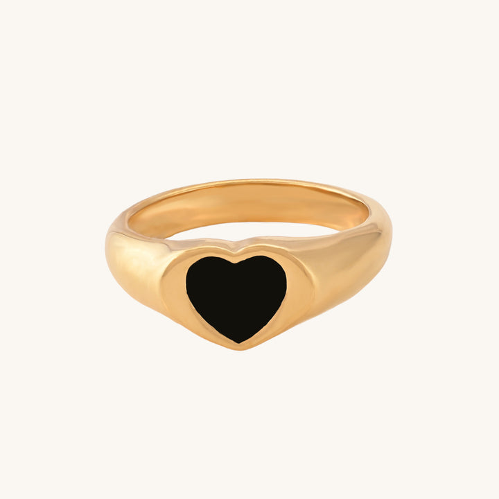 Shop Black Heart Ring- 18k Gold Plated Palmonas-5