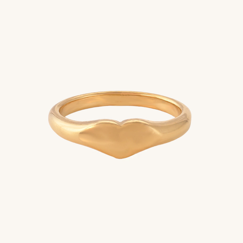 Shop Sleek Heart Ring- 18k Gold Plated Palmonas-4