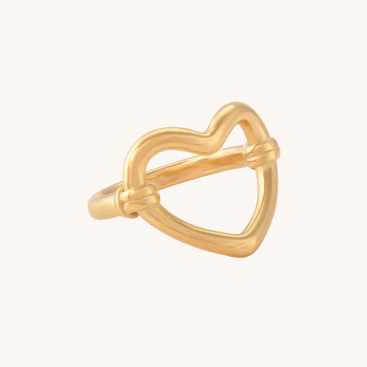 Shop Heart Outline Ring- 18k Gold Plated Palmonas-5