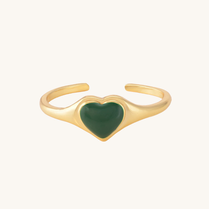 Shop Green Heart Ring- 18k Gold Vermeil Palmonas-5