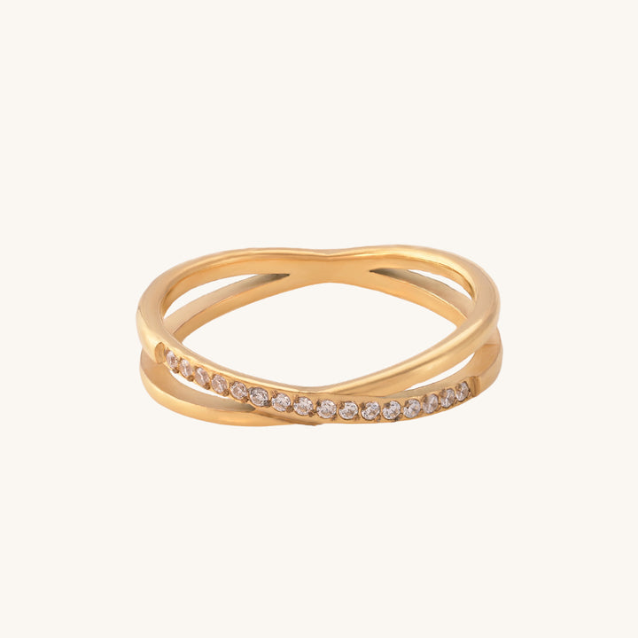 Shop Criss Cross Ring- 18k Gold Plated Palmonas-4