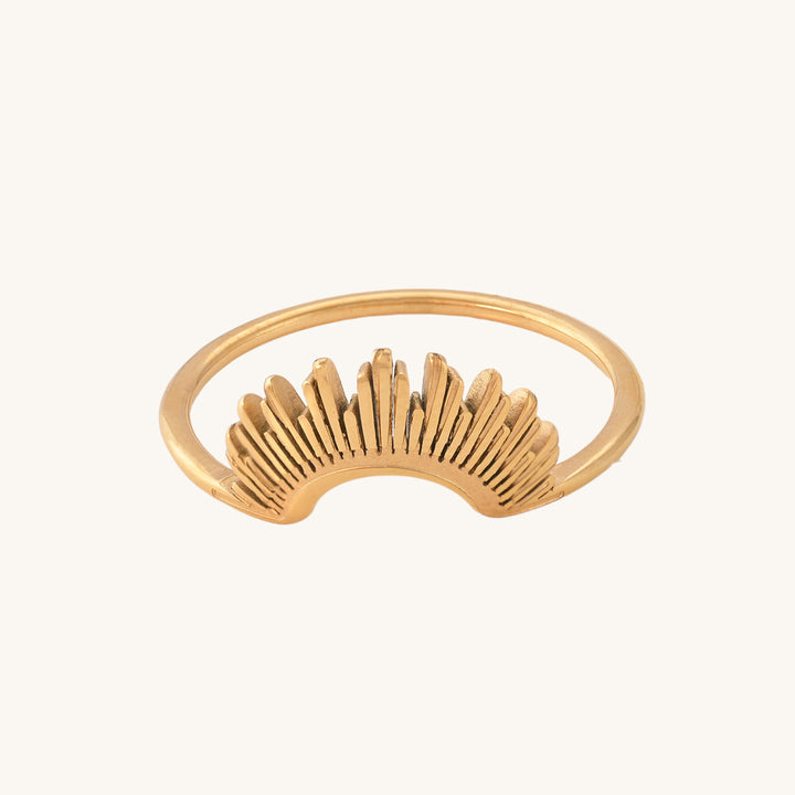 Shop Rising Sun Ring- 18k Gold Plated Palmonas-5