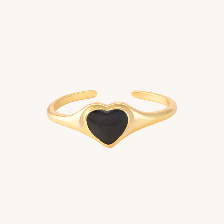 Shop Small Black Heart Ring- 18k Gold Vermeil Palmonas-5